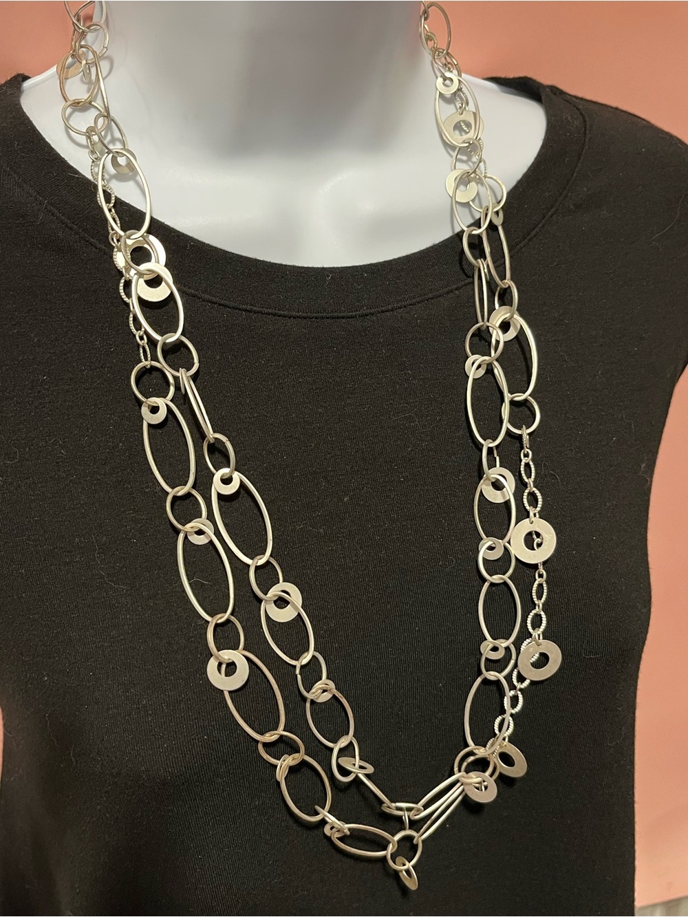 Premier Designs Silver Multi-Link Layered Necklace